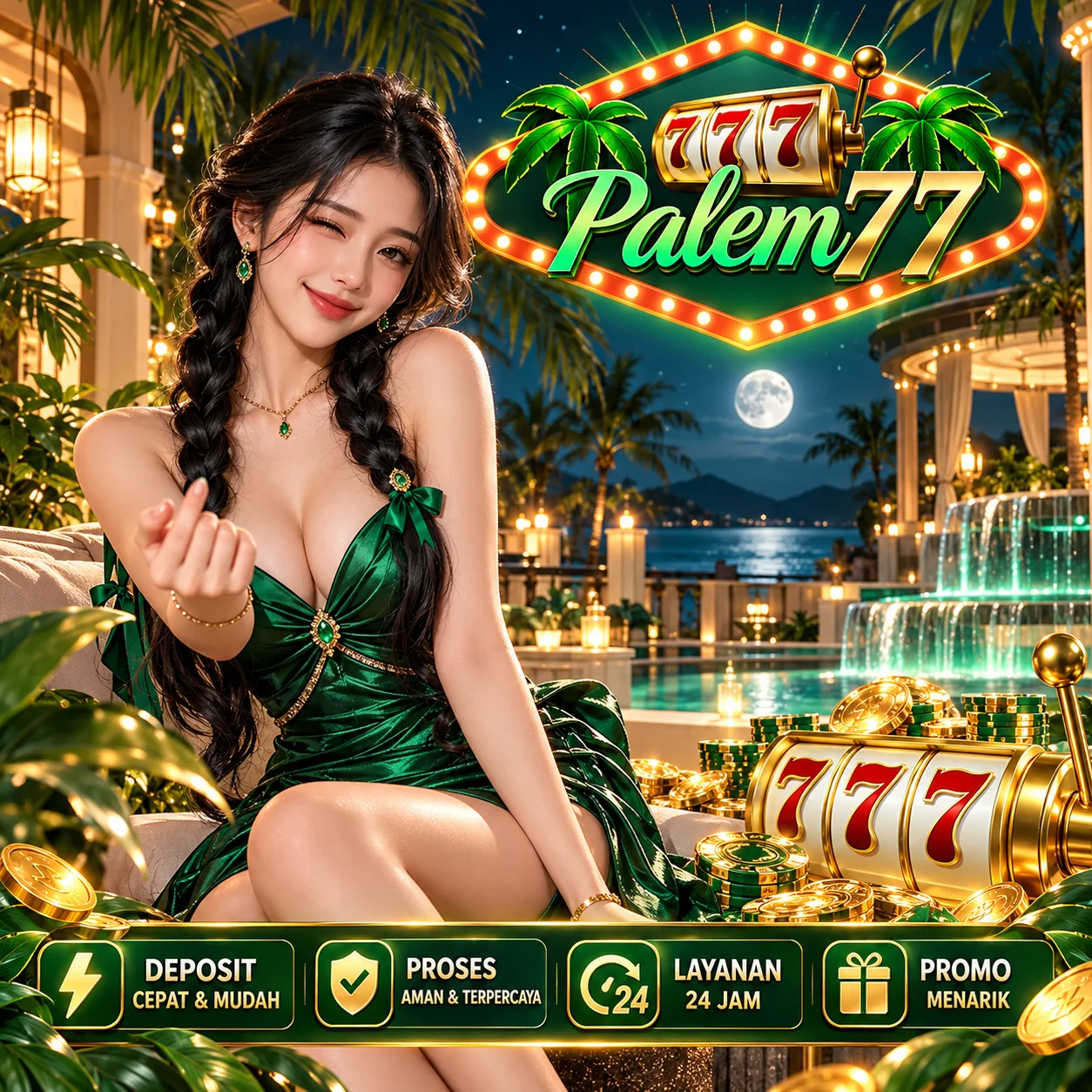 Banner PALEM77 PRO bertema hiburan digital untuk beranda